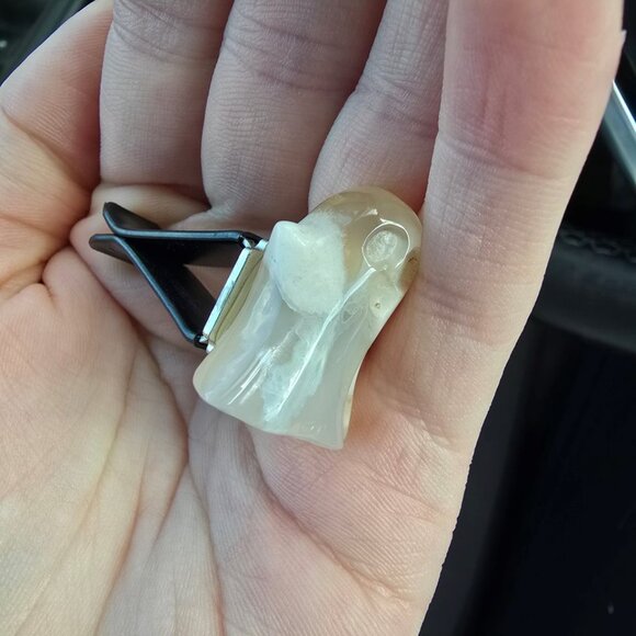 Flower Agate Ghost Crystal Car Vent Clip - Picture 3 of 3